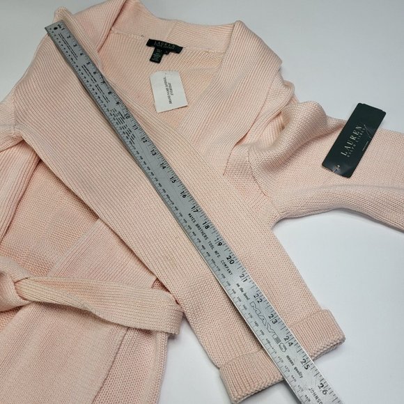 Lauren Ralph Lauren XL Bashful Pink Open Cardigan Moreton Hall Collection NWT - Picture 3 of 9